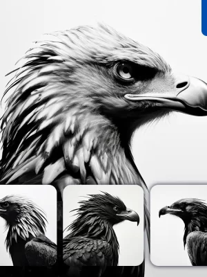 Midjourney Prompt Eagle Black Photography Face Head Silhouette