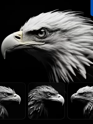 Midjourney Prompt Eagle Side Photography Black Head Face Silhouette