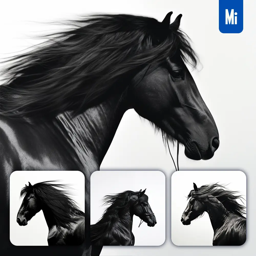 Midjourney Prompt Horse Black Photography Face Head Silhouette