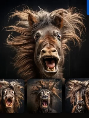 Midjourney Prompt Horse Crazy Fur Photography Portrait Hair Mania Mane