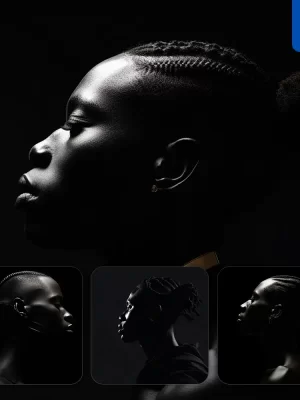 Midjourney Prompt Man African Side Photography Black Head Face Silhouette