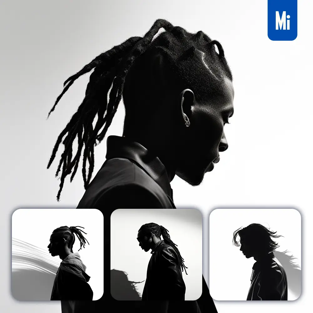 midjourney prompt man face silhouette side photography