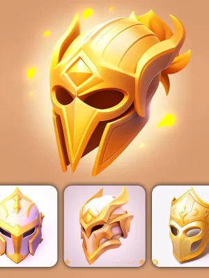 Midjourney Prompt Mask Icon 3d Game Golden Gold Ui