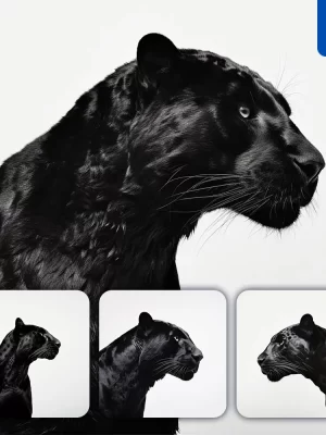 Midjourney Prompt Panther Black Photography Face Head Silhouette