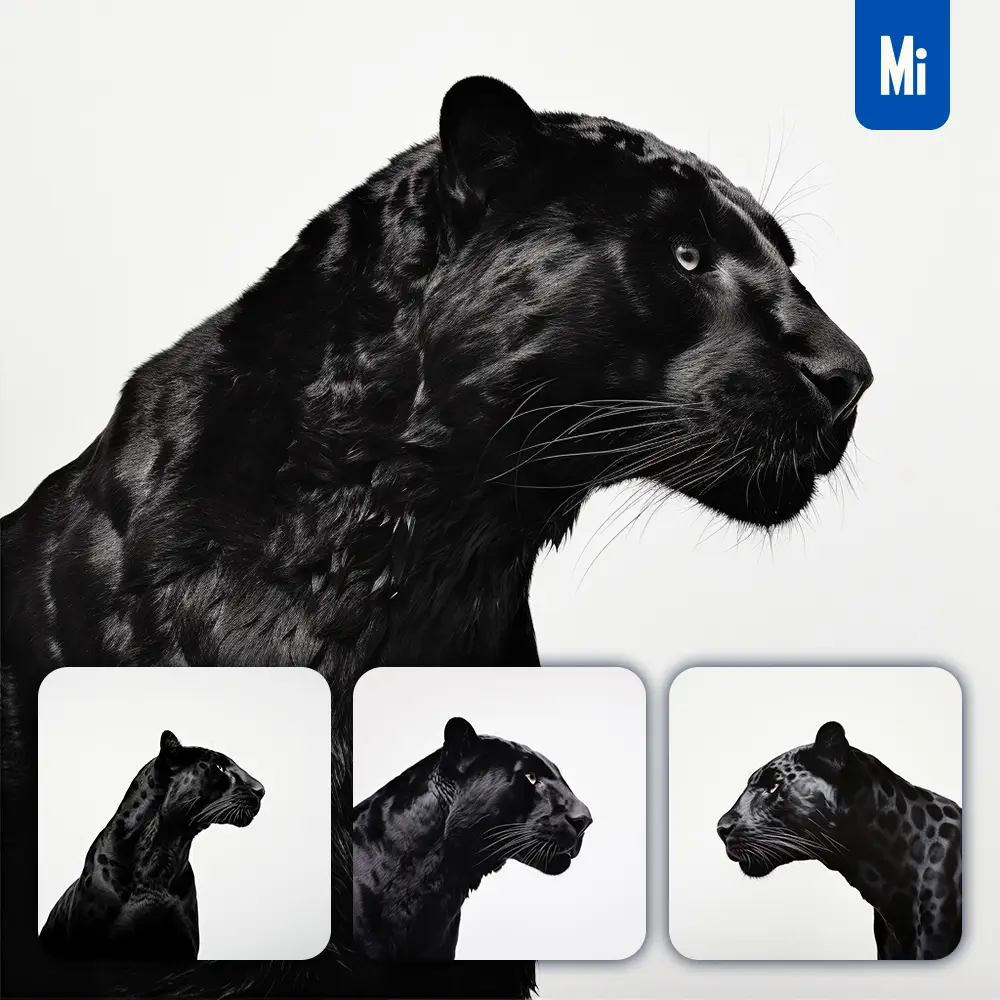 Midjourney Prompt Panther Black Photography Face Head Silhouette