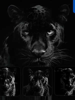 Midjourney Prompt Panther Photography Black Head Face Silhouette
