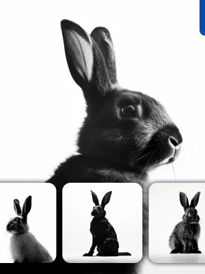 Midjourney Prompt Rabbit Black Photography Face Head Silhouette