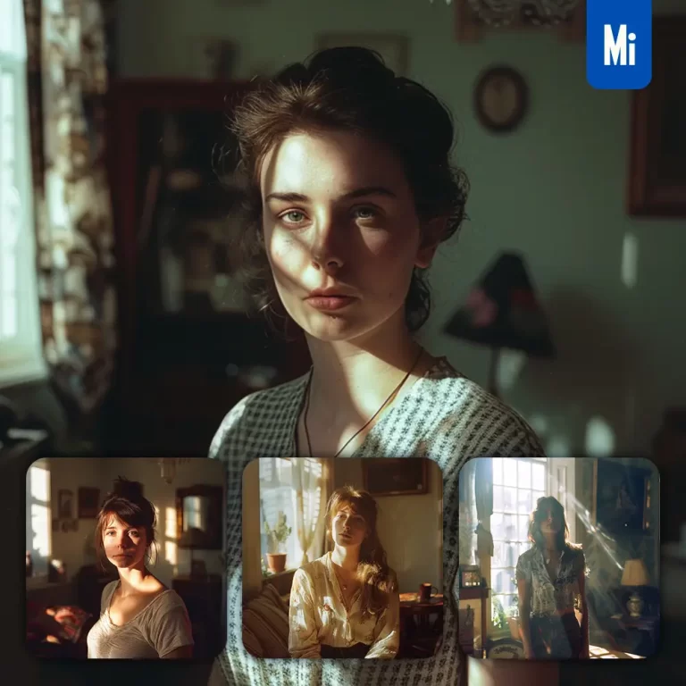 midjourney prompt woman lady light sunshine room portrait photography