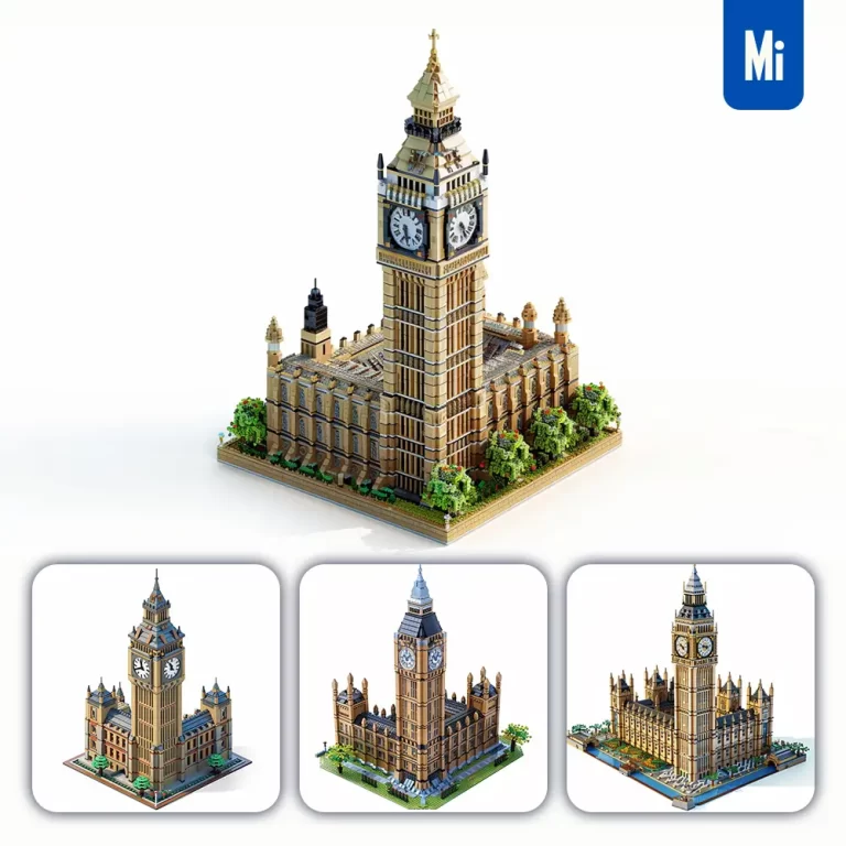 midjourney prompt Big Ben London England assembled 3D lego model scene