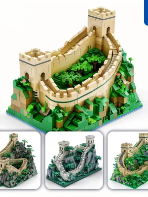 Midjourney Prompt Great Wall Assembled 3d Lego Model Scene