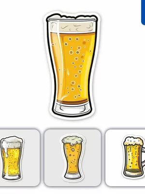 Midjourney Prompt Beer Logo Vector Sticker Cute Line Cartoon