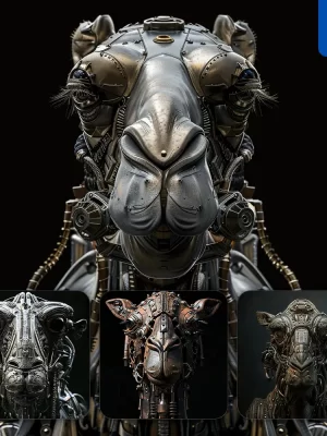 Midjourney Prompt Camel Mechanical Head 3d Mecha Robotic Science Fiction Ai