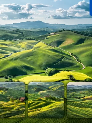 Midjourney Prompt Countryside Field Hill Farmhouse Landscape Photography