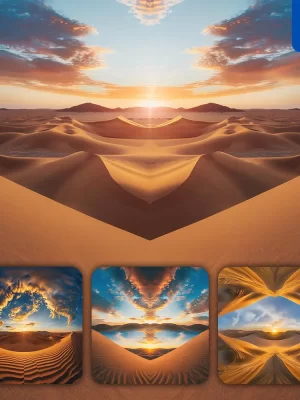 Midjourney Prompt Desert Sand Dune Sunset Sky Landscape Photography