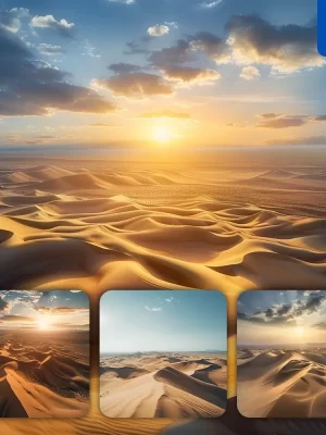 Midjourney Prompt Desert Sand Sun Sky Golden Dune Landscape Photography