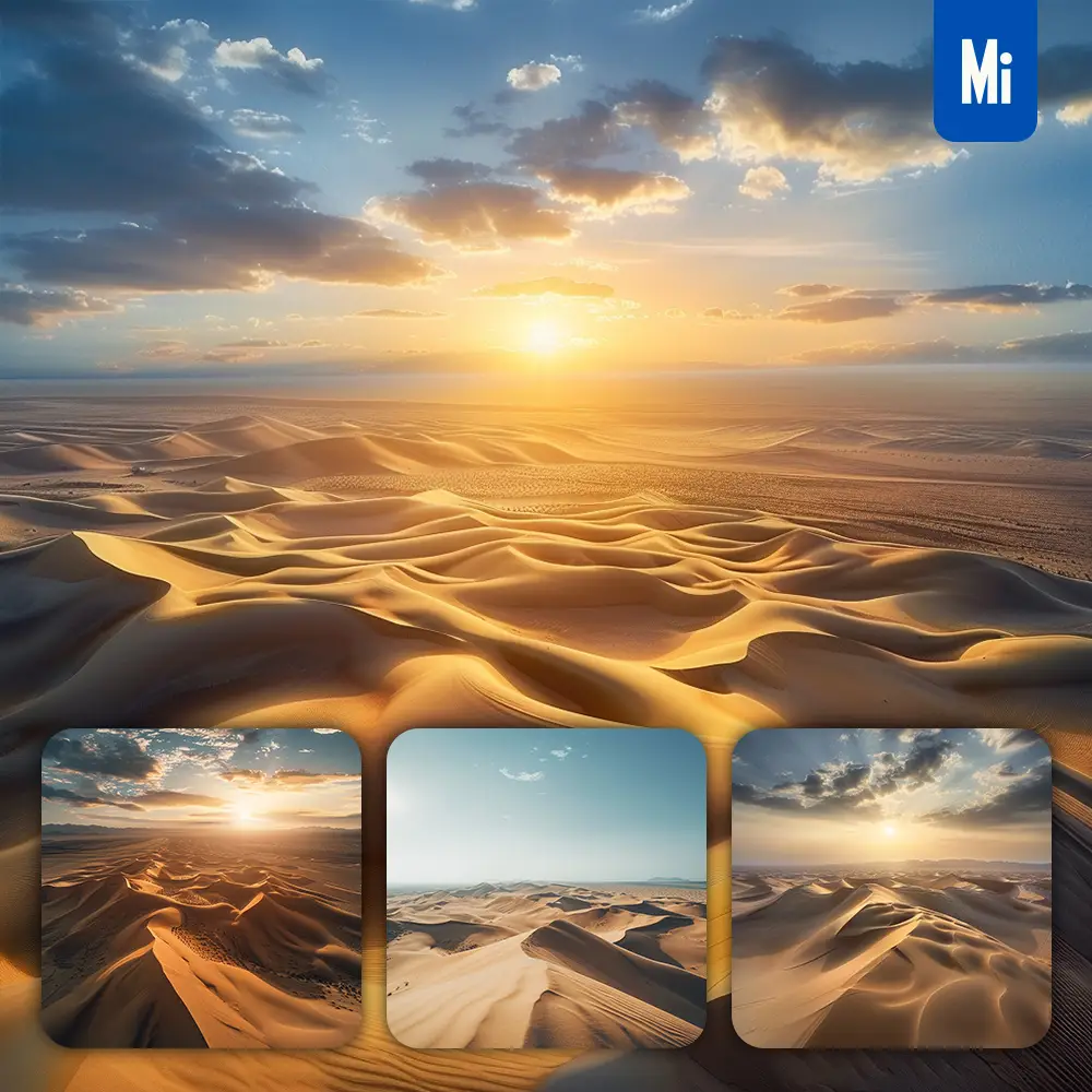 midjourney prompt desert sand sun sky golden dune landscape photography