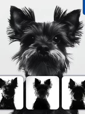 Midjourney Prompt Dog Shiba Inu Black White Photography Face Head Silhouette Front