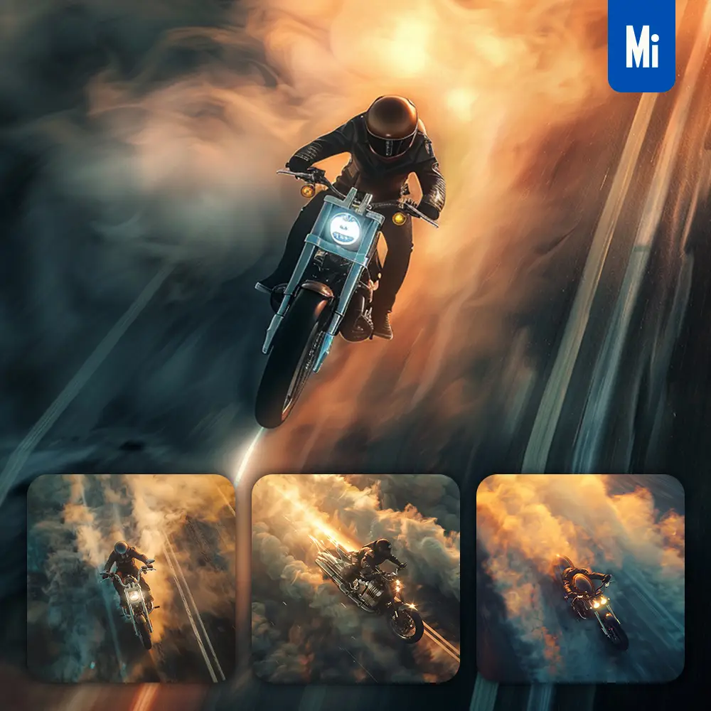 Midjourney Prompt Motorcycle Motor Harley Davidson Road Photography