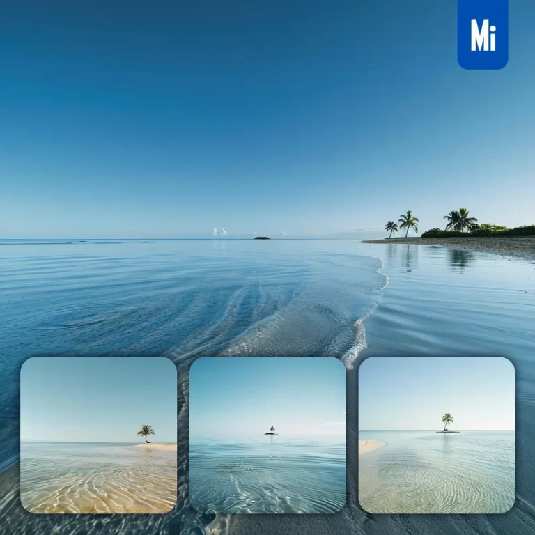 midjourney prompt sea ocean island wave palm tree sky sandbeach sand beach landscape photography