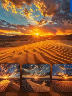 Midjourney Prompt Sun Desert Sand Dune Sunset Sky Landscape Photography