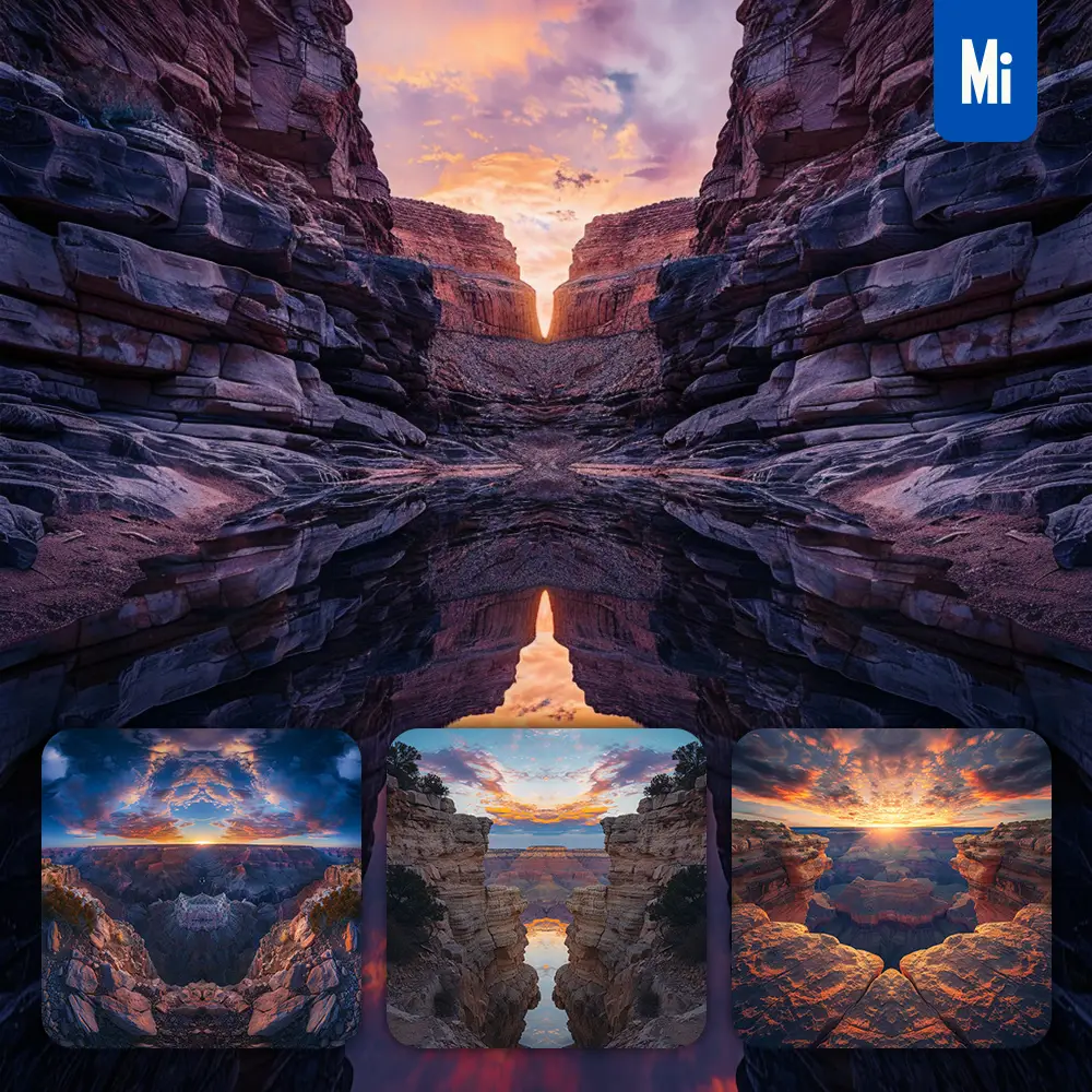 Midjourney Prompt Sunset Canyon Rock Landscape Photography