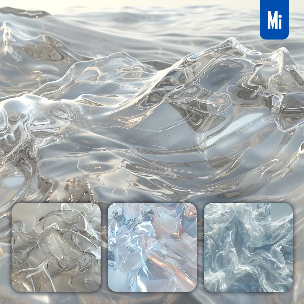 Midjourney Prompt Transparent 3d Glass Plastic