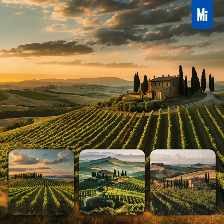 midjourney prompt vineyard grapevine farmhouse tree hill sky landscape photography