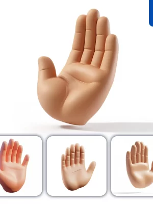 Midjourney Prompt 3d Icon Hand Palm Man Cartoon