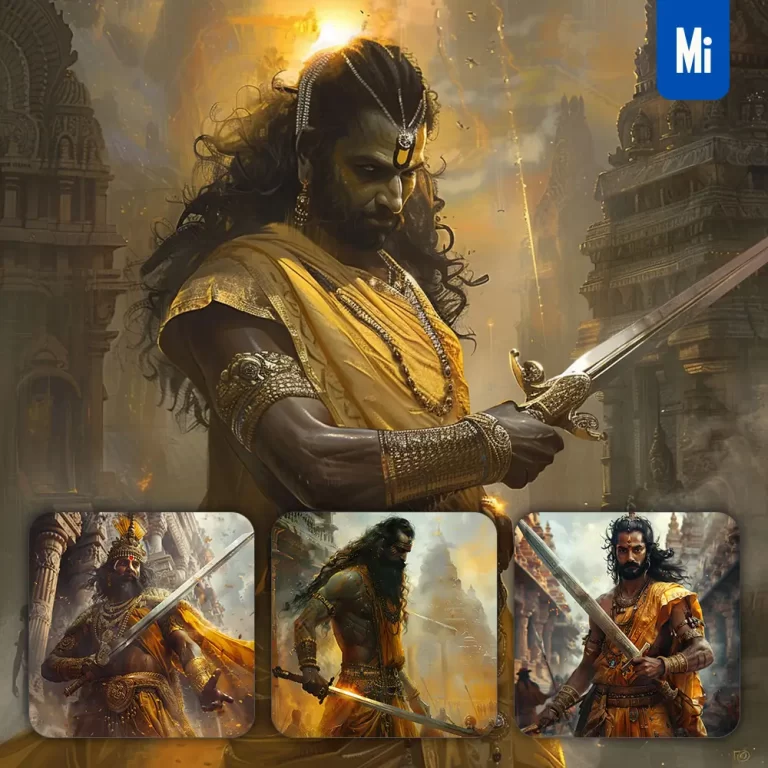 midjourney prompt Ashwatthama warrior sword Indian Hinduism art oil painting