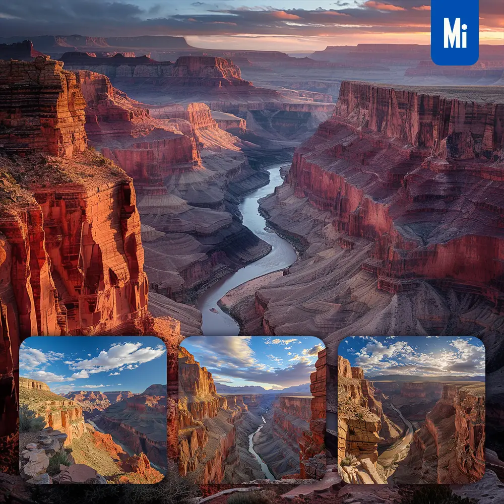 Midjourney Prompt Grand Canyon Red Sandstone Cliff Colorado River Landscape Photography