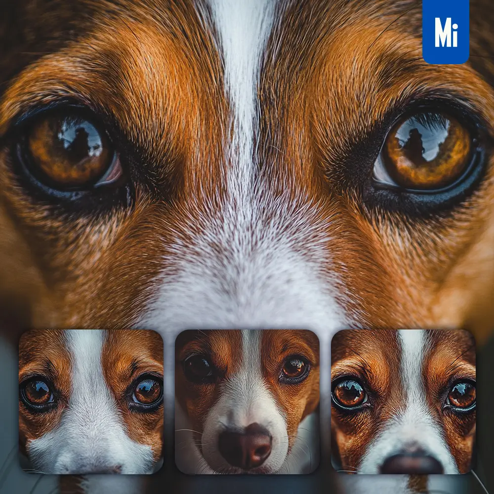 midjourney prompt Jack Russell Terrier dog eyes head straight face detailed close up photography