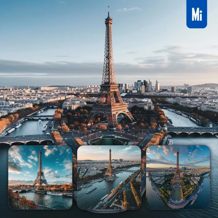 midjourney prompt Paris Eiffel Tower French France river street landscape photography
