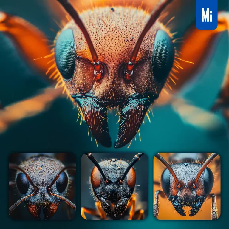 midjourney prompt ant head eyes detailed close up photography