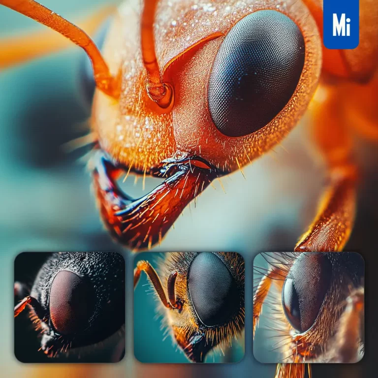 midjourney prompt ant head eyes detailed feature close up photography