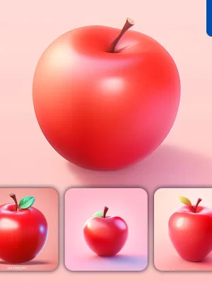 Midjourney Prompt Apple 3d Icon Game Cartoon Cute Lovely