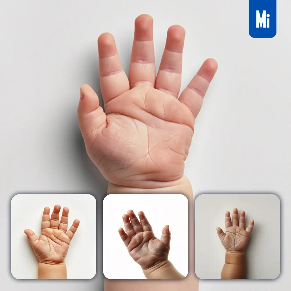 midjourney prompt baby hand palm cute photography