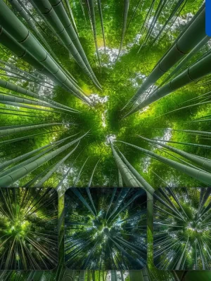 Midjourney Prompt Bamboo Forest Green Lush Landscape Photography