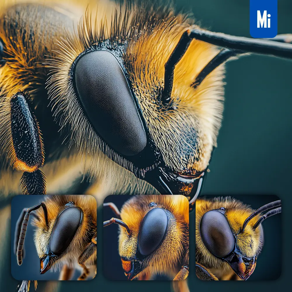 Midjourney Prompt Bee Wasp Head Eyes Detailed Feature Close Up Photography