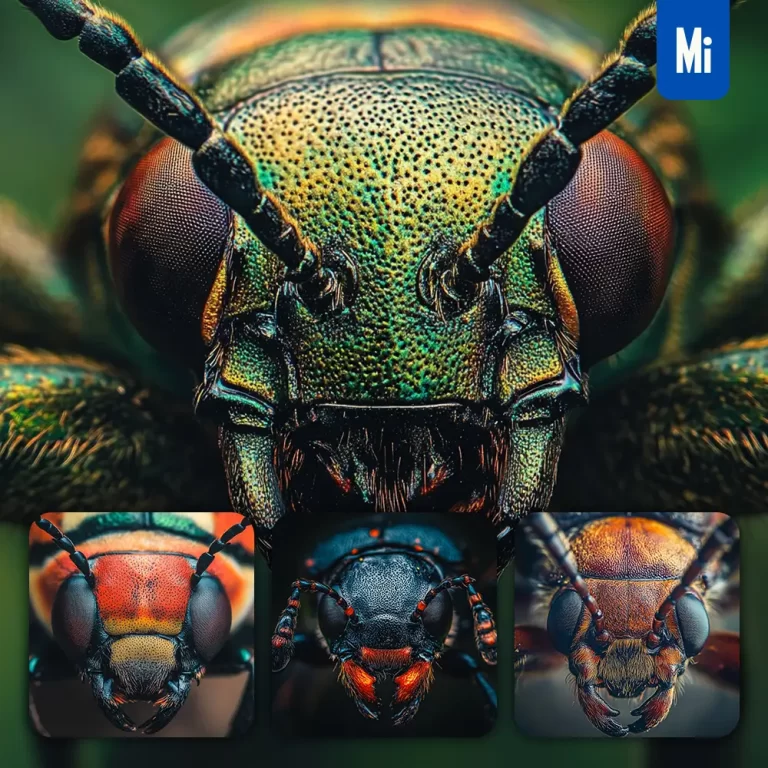 midjourney prompt beetle head eyes detailed close up photography