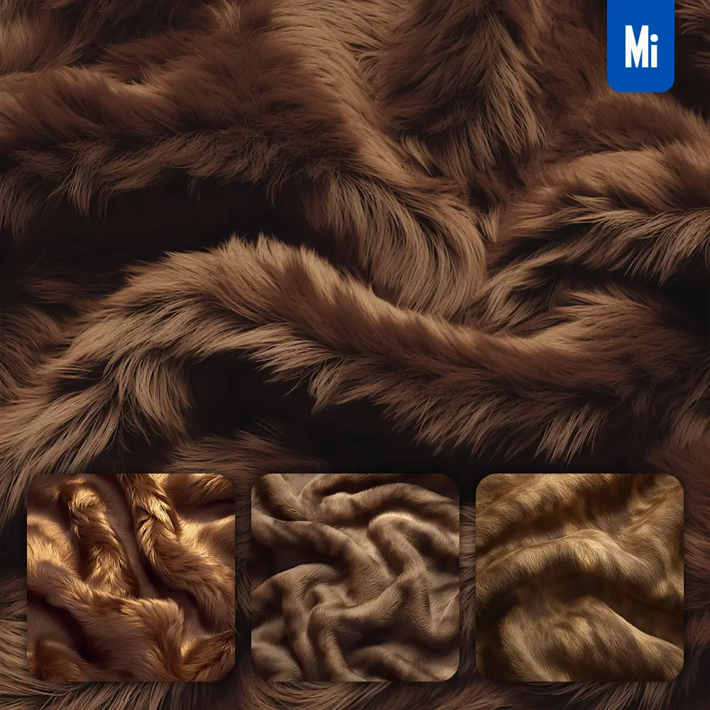 midjourney prompt brown golden luster soft fur furry fabric plush wavy
