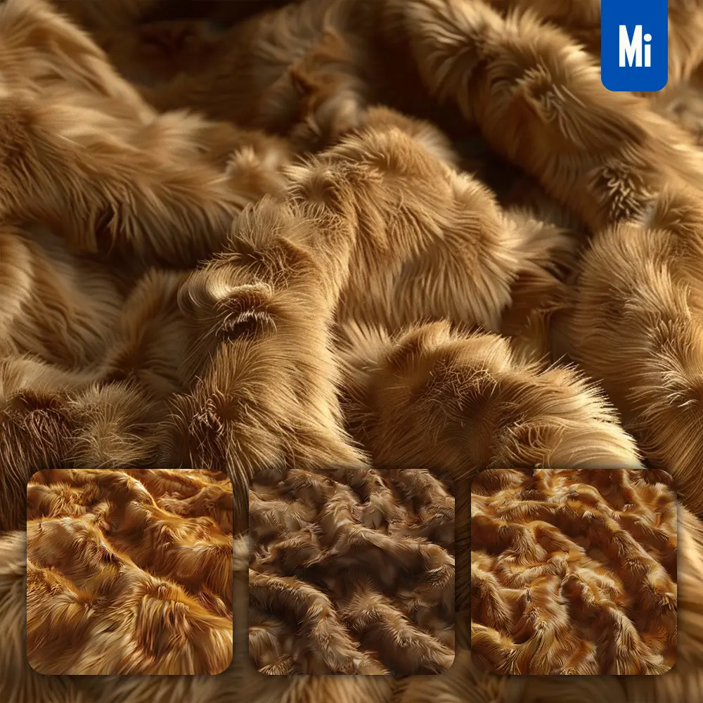 Midjourney Prompt Brown Luster Soft Fur Furry Fabric Plush Wavy