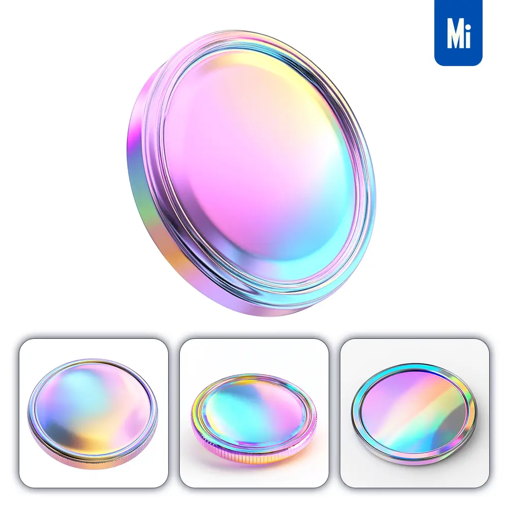 midjourney prompt coin 3D pastel hologram holographic colorful icon model