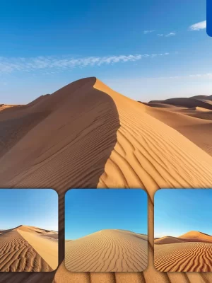 Midjourney Prompt Desert Sand Dune Blue Sky Landscape Photography