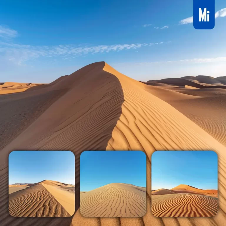 midjourney prompt desert sand dune blue sky landscape photography