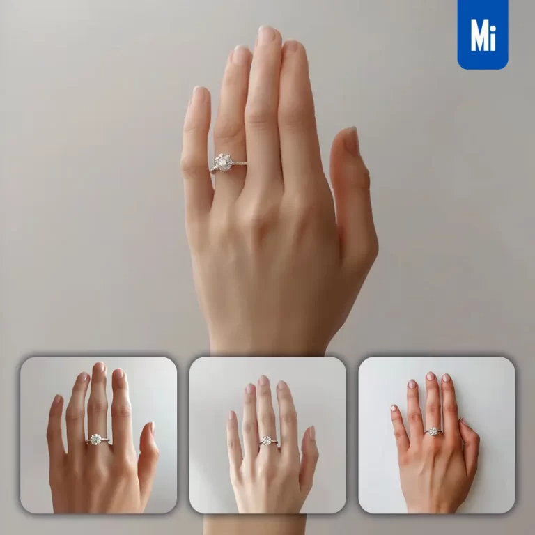 midjourney prompt diamond ring hand back woman human photography