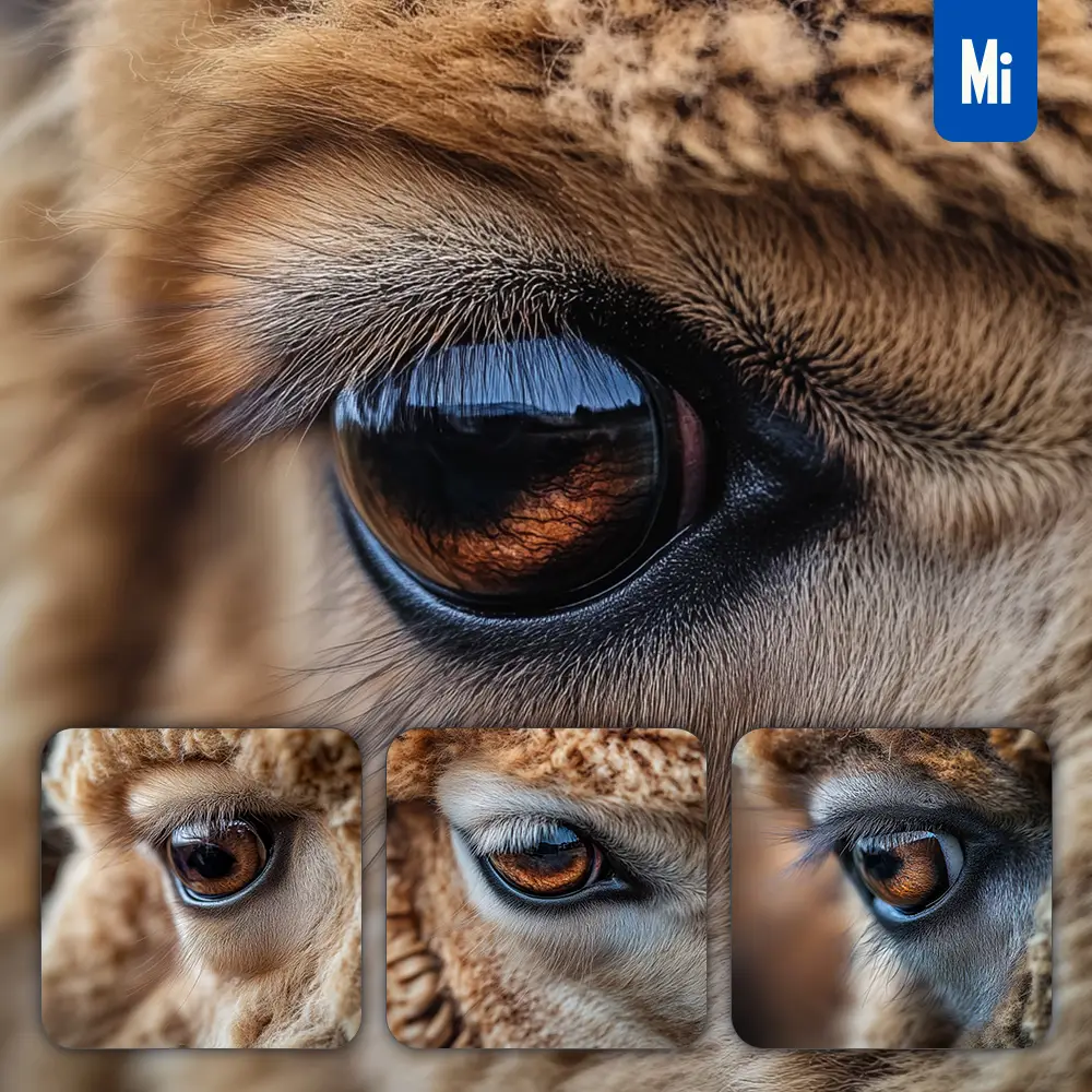 midjourney prompt eyes alpaca detailed close up photography