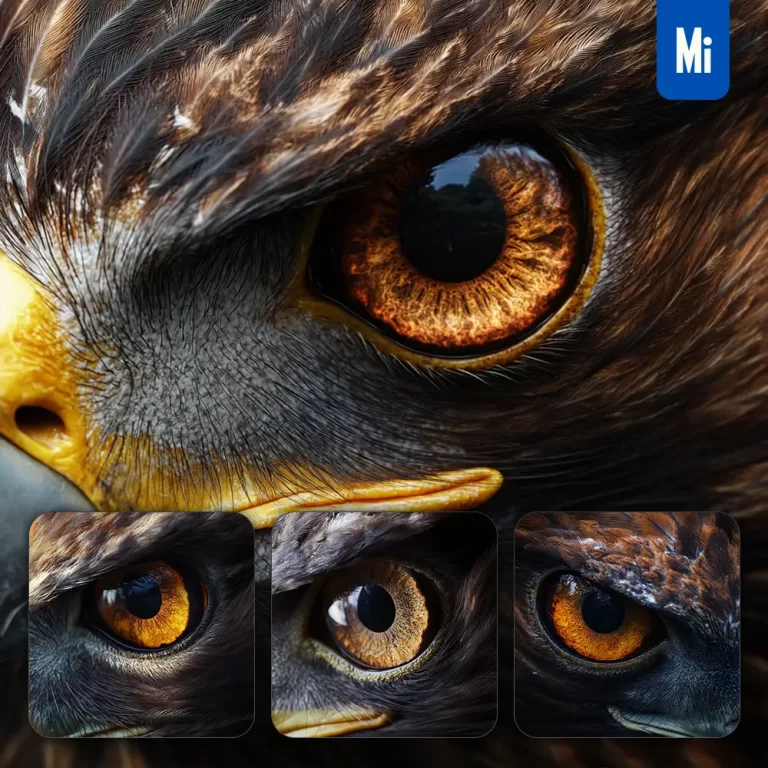 midjourney prompt eyes eagle hawk detailed pupil close up photography