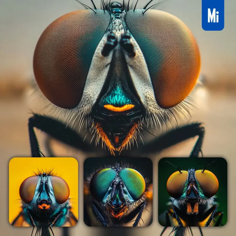 midjourney prompt fly head eyes detailed close up photography