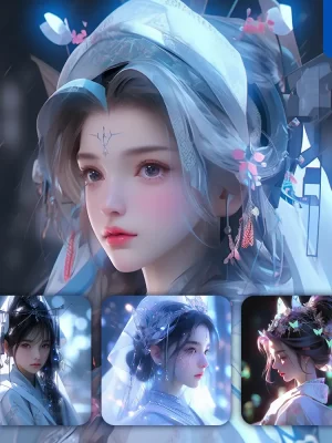 Midjourney Prompt Futurism Technology Girl Lady Face Beautiful Portrait Animation Cartoon