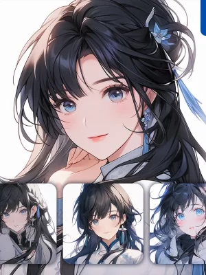 Midjourney Prompt Girl Lady Face China Beautiful Chinese Princess Portrait Animation Cartoon Painting